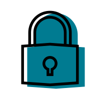 Padlock teal shadow